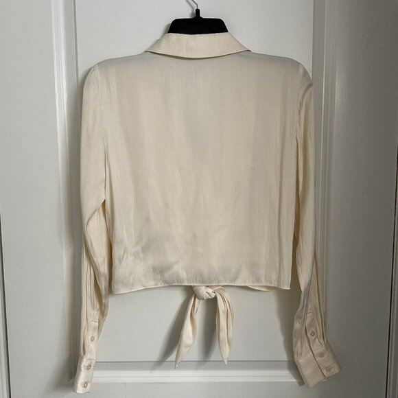 Rachel Zoe Button Up Satin Blouse Size XS in Cream - Picture 4 of 5